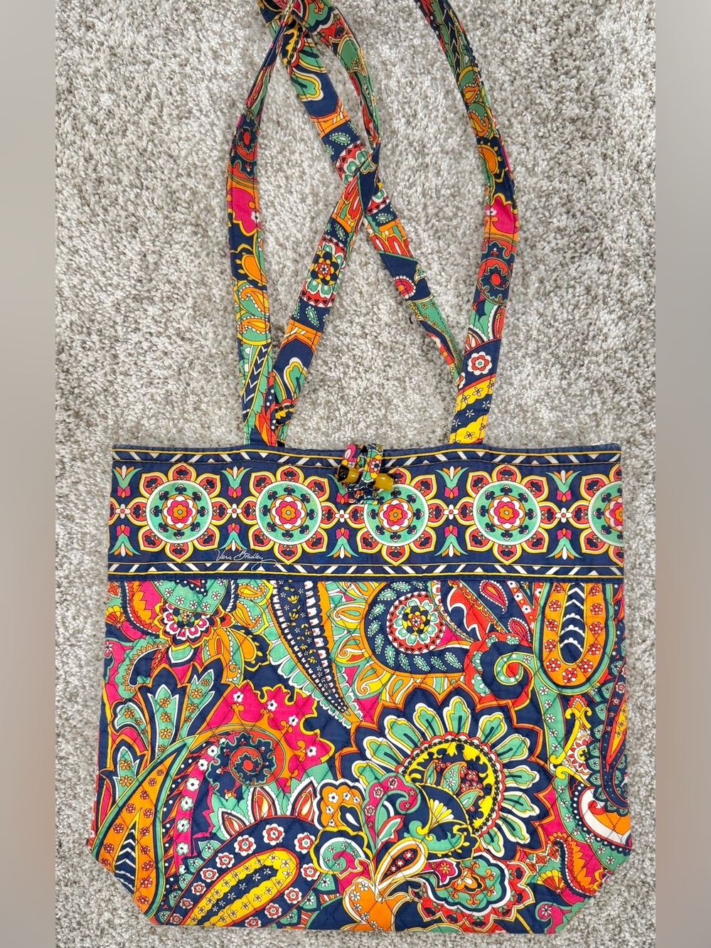 VERA BRADLEY Quilted Tote Bag in Venetian Paisley Retired Print